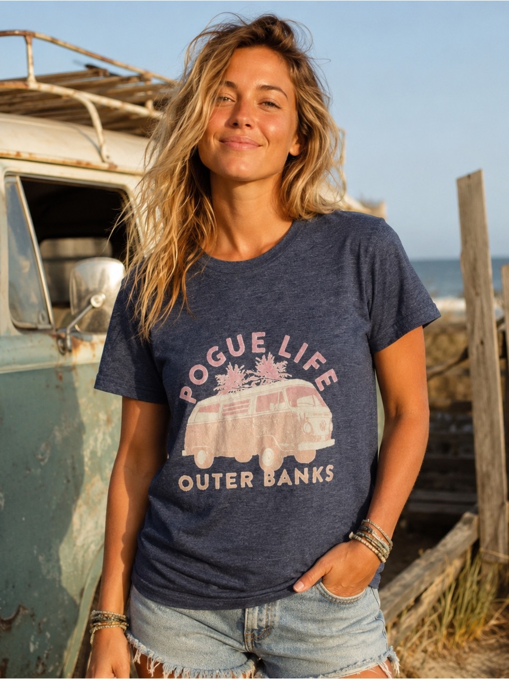 Outer Banks Pogue Life VW Bus Graphic Tee Small